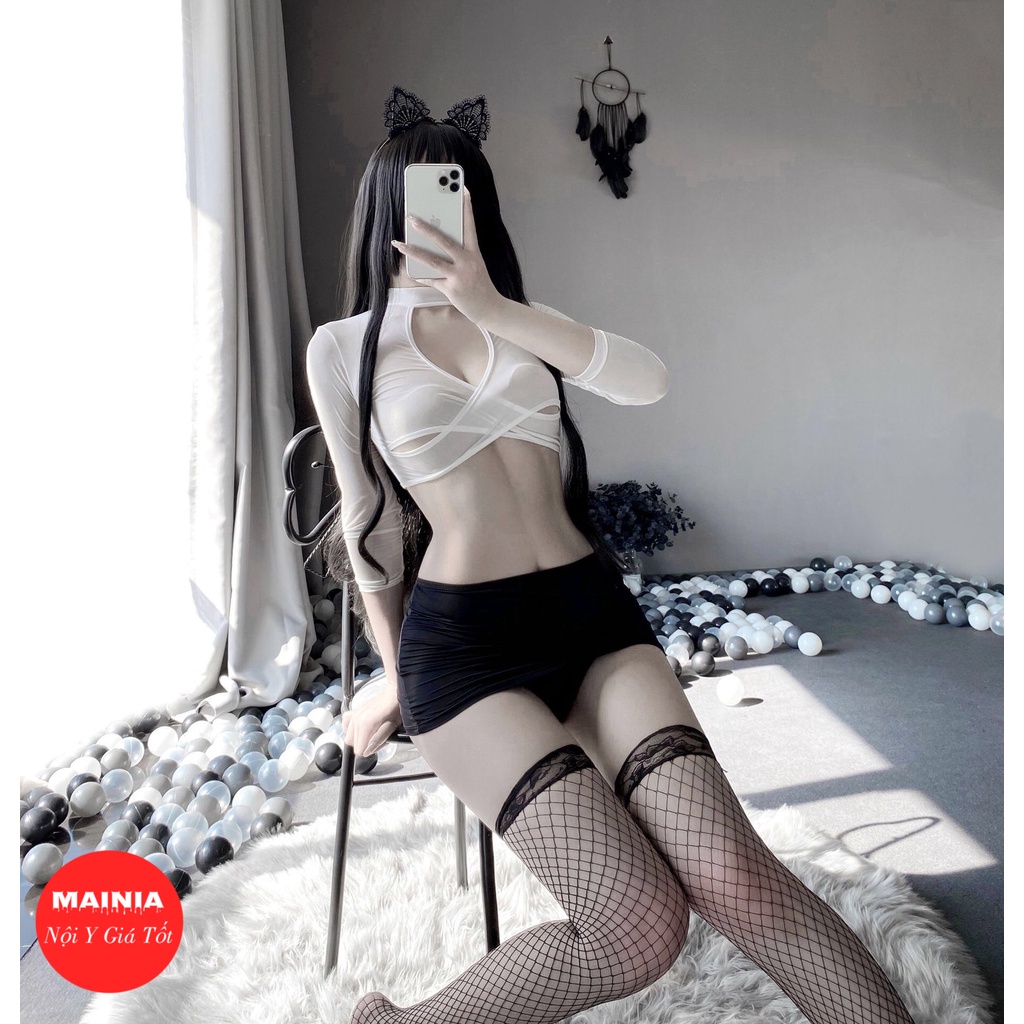 Set Đồ Ngủ Cosplay Cô Thư Ký Gợi Cảm Quyến Rũ Mainia Shop
