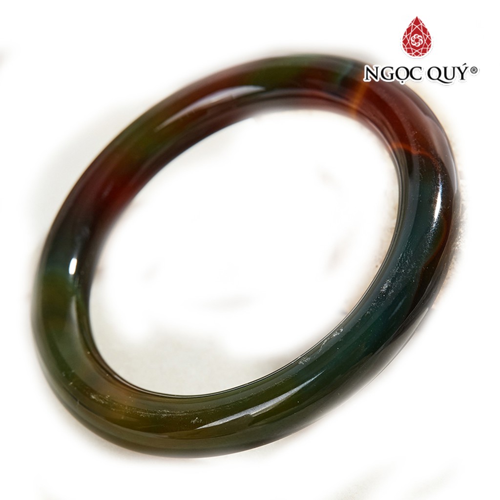 Vòng tay mã não thiên nhiên bản tròn 10mm - Ngọc Quý