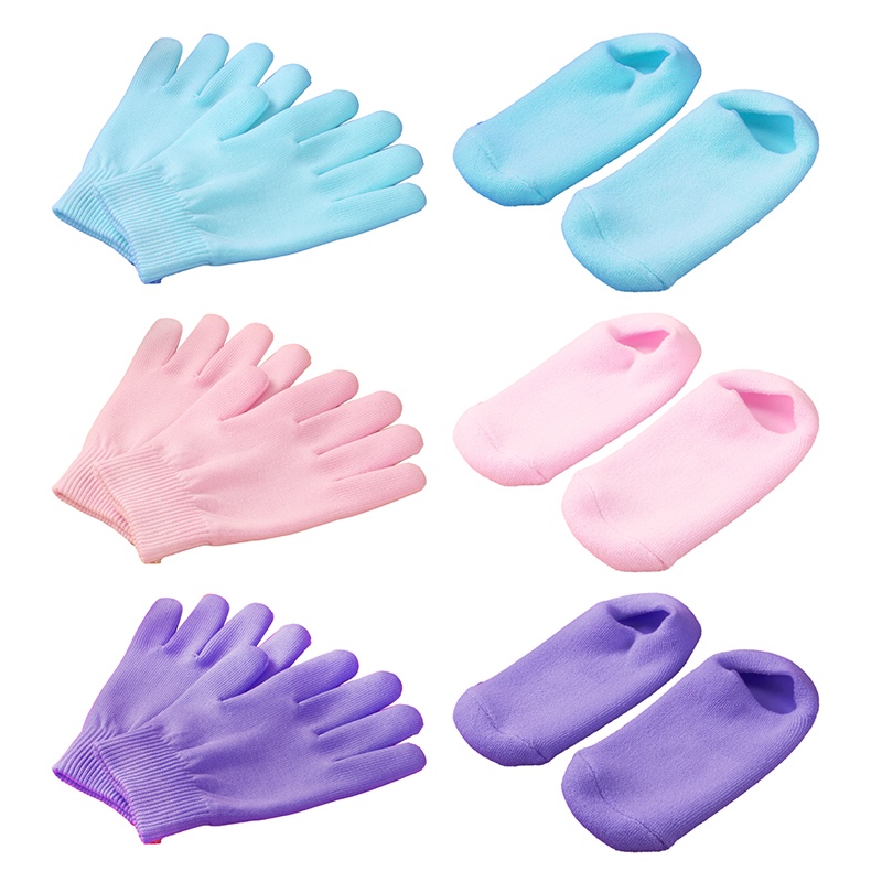 1 Cặp Găng Tay Dạng Vớ Gel Dưỡng Ẩm Tẩy Tế Bào Chết Làm Trắng Da Chân Có Thể Tái Sử Dụng