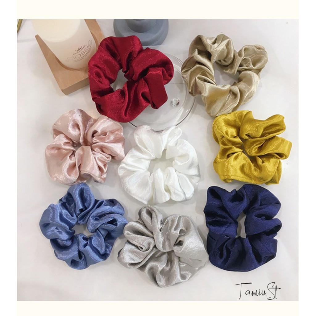 Scrunchies - Cột tóc scrunchie vải nhung lụa