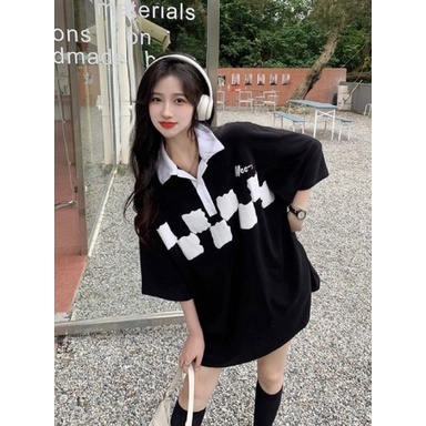 Áo Thun Polo Unisex MOC màu XANH LÁ/ĐEN form rộng  Chất thun cotton form nam nữ unisex/Áo thun có cổ JEJUL