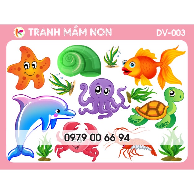 Decal Mầm Non - ĐỘNG VẬT DƯỚI NƯỚC DV-003
