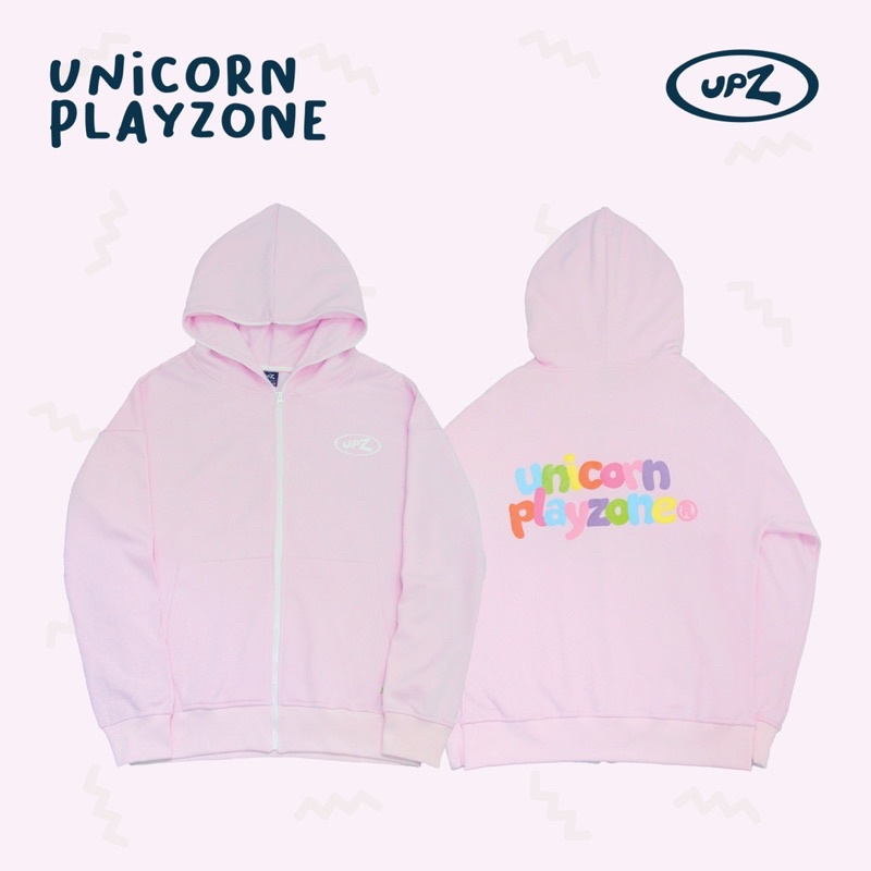 UPZ Áo Khoác Hoodie Dây Kéo In Unicorn Play Zone Chữ Bảy Màu