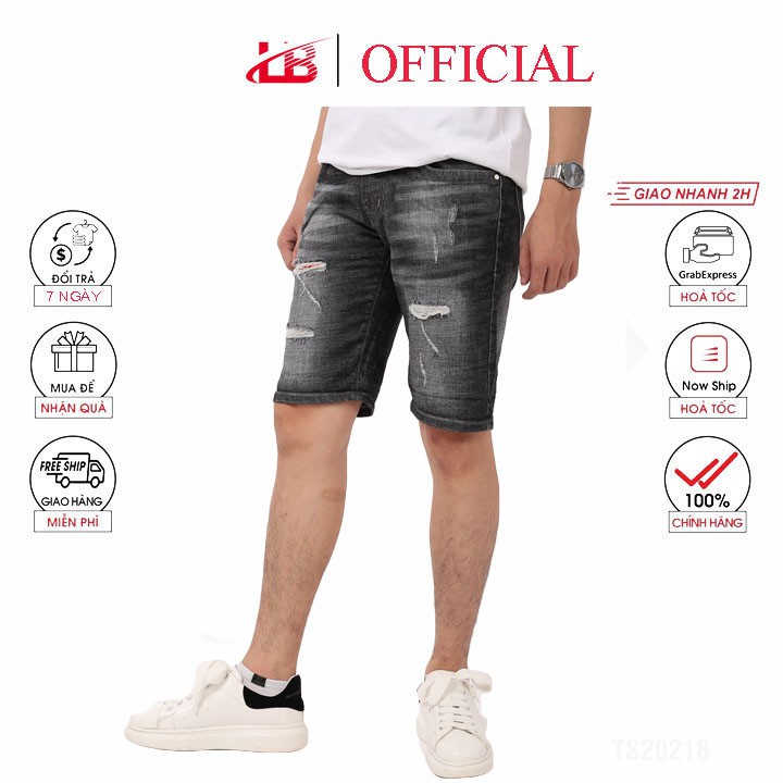 Quần Short Jean Nam Lb  Chất Jean Cotton Co Giãn Tốt,phom Body, Trẻ Trung, Cá Tính Shbbs4-5060