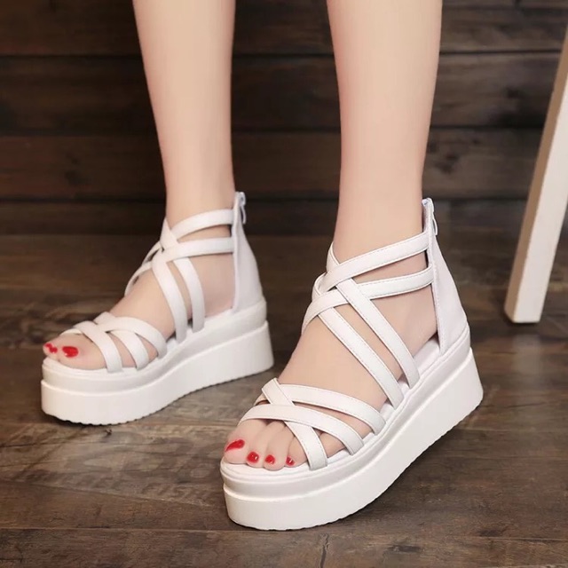 (Order) sz 35-40 Sandals chiến binh đế xuồng 7cm