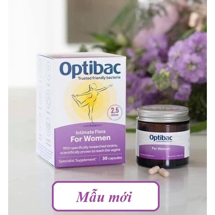 Men vi sinh Optibac tím Optibac For Women ngăn ngừa nấm phụ khoa đường tiết niệu nhập khẩu Anh, date mới