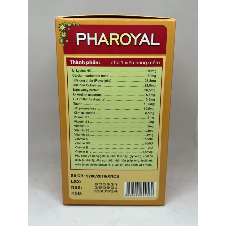Viên Uống Pharoyal Hỗ Trợ Tăng Sức Đề Kháng, Tăng Tiêu Hóa, Kích Thích Ăn Ngon Miệng