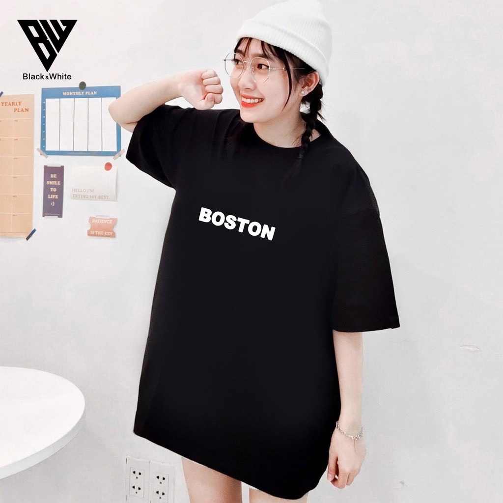 【FREE SHIP】Áo Thun Tay Lỡ nam nữ unisex in BOSTON chất vải dày mịn co dãn 4 chiều- BW Fashion