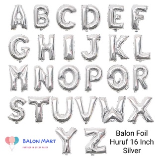 Image of Balon Foil Huruf Silver 16inch/40cm