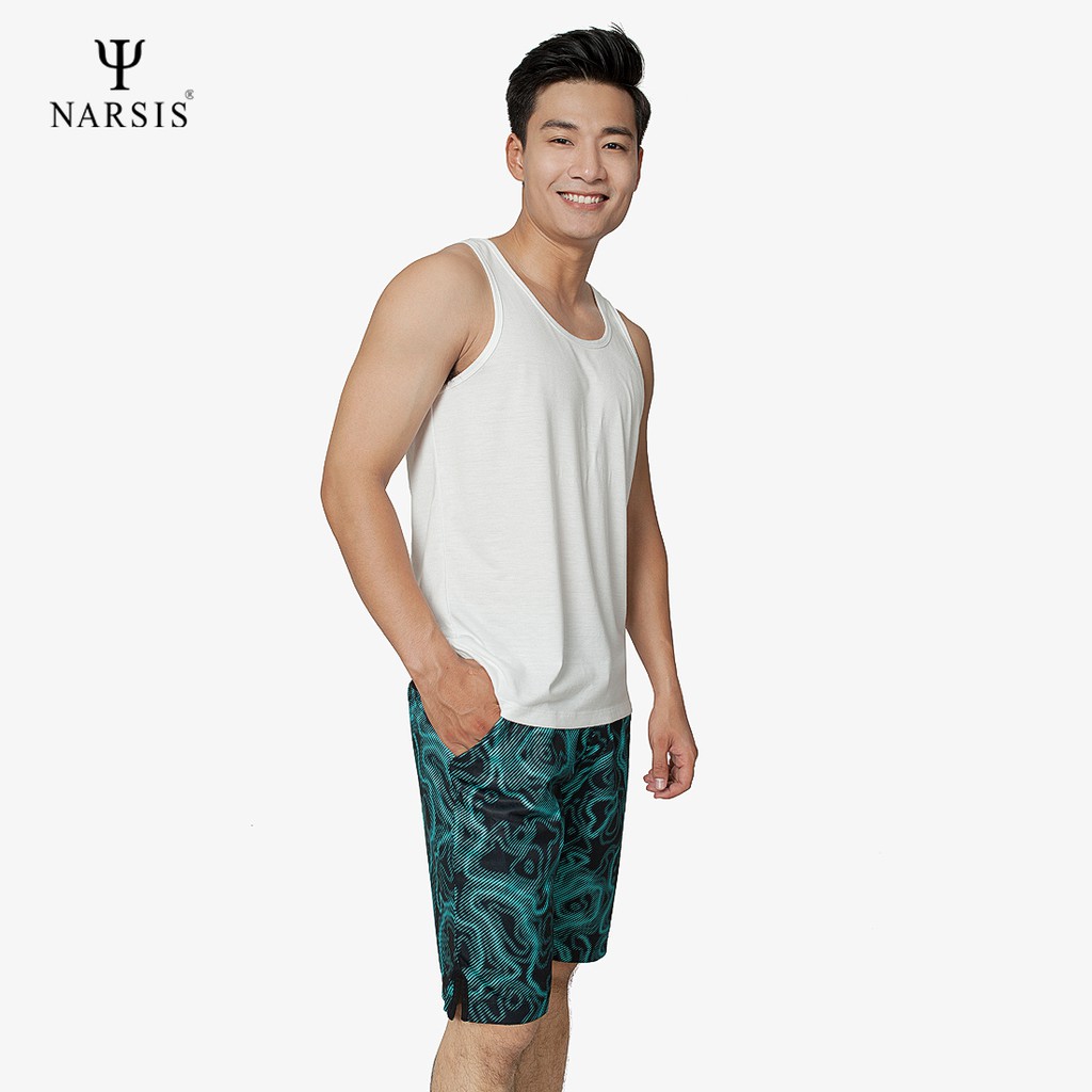 Quần short nam đen xanh cạp chun Narsis S8094