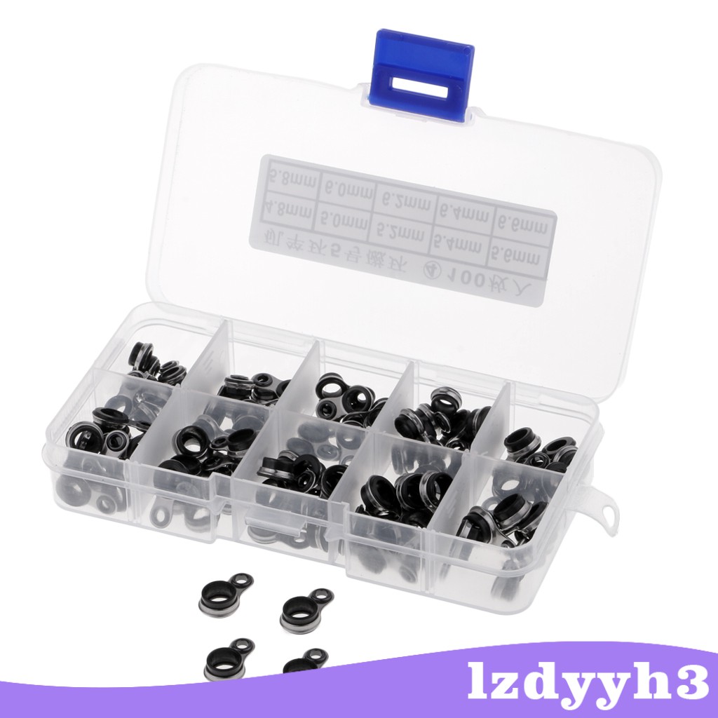 Bộ 100 khoen dẫn hướng cần câu 10 kích cỡ