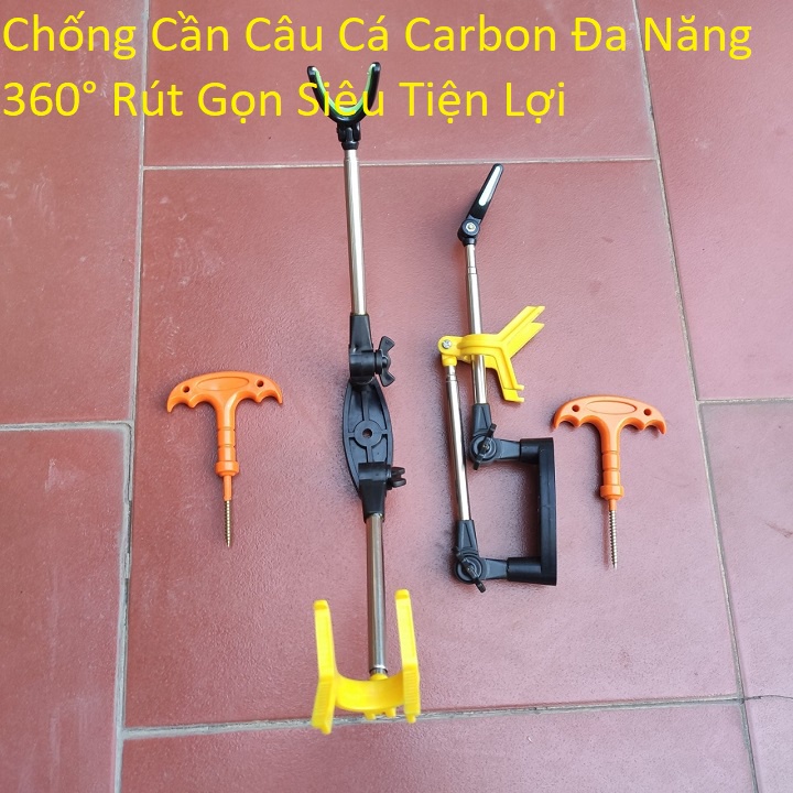 Chống Cần Câu Cá Carbon Đa Năng 360 Rút Gọn Siêu Tiện Lợi