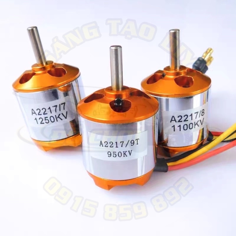 [Nhiều lựa chọn KV] Motor brushless A2217 950kv 1250kv 1500kv 1750kv 2300kv 2700kv 3500kv (3 pha, không chổi than) RC