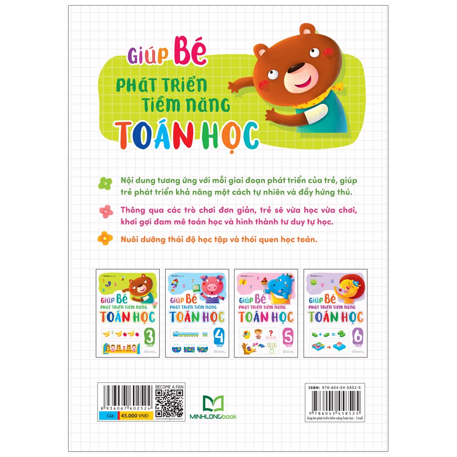 Sách: Giúp Bé Phát Triển Tiềm Năng Toán Học 3 Tuổi TSMN