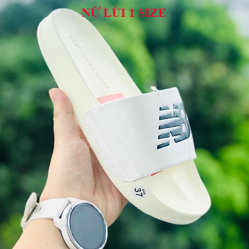 Dép newbalence 𝐍𝐄𝐖 𝐁𝐀𝐋𝐄𝐍𝐂𝐄 ❤️FREESHIP + Hộp❤️dép unisex NB new balence quai ngang thể thao nam nữ kem