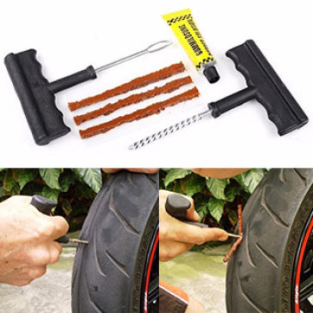 Bộ sản phẩm vá vỏ xe không ruột cao cấp Tire Plugs Insert Tool