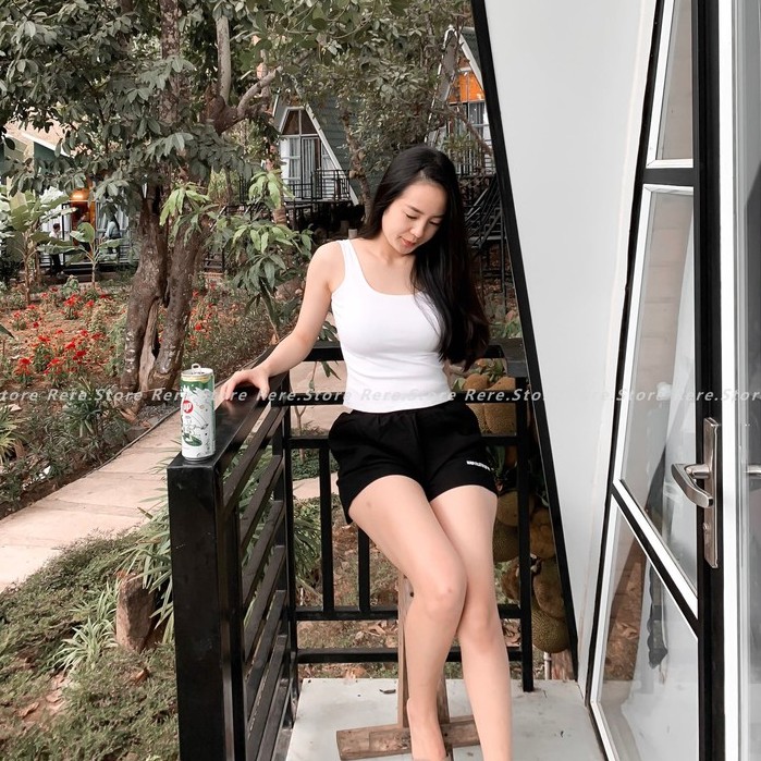Áo Ba Lỗ Thun Body - Rere.Store [FREESHIP] - Áo thun nữ body dáng ngắn 2 màu trơn TRẮNG - ĐEN basic
