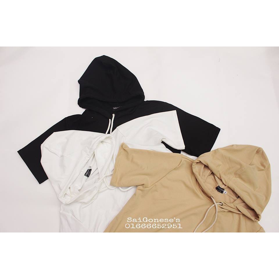 Áo Hoodie Nam Nữ Tay Ngắn Trơn Unisex