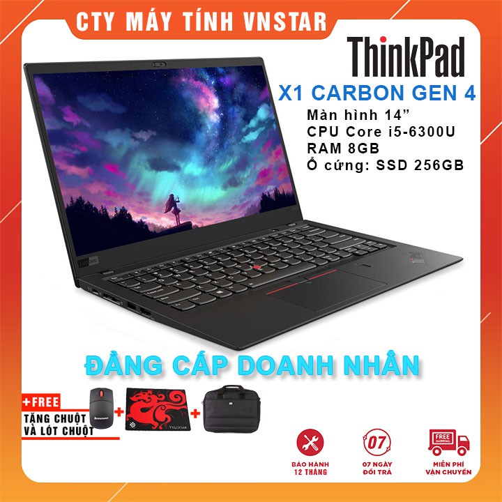 Laptop Lenovo ThinkPad X1 Carbon Gen 4 i5-6300U | 8GB | SSD 256GB | 14" | FHD - Hàng nhập khẩu USA Mới 99% | BigBuy360 - bigbuy360.vn