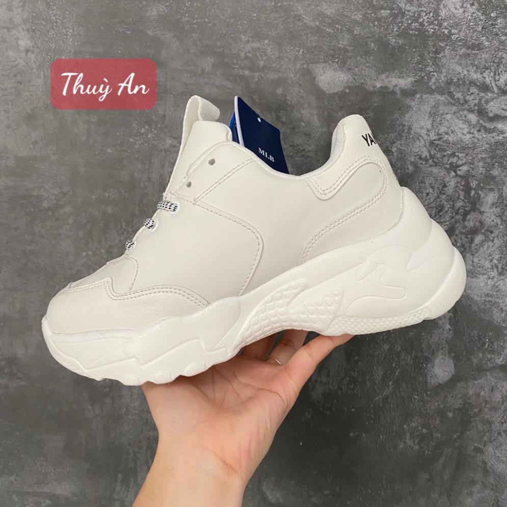 Giày thể thao MLB ny chữ vàng kiểu dáng sneaker đế độn tăng chiều cao HOT trend nam nữ