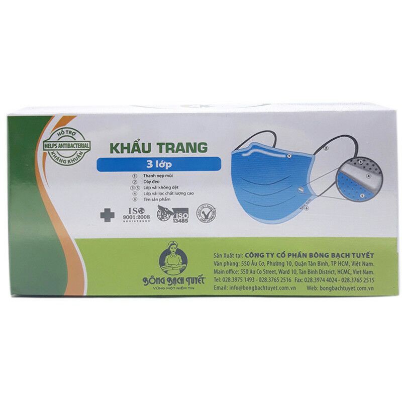 Khẩu trang y tế bạch tuyết 3 lớp