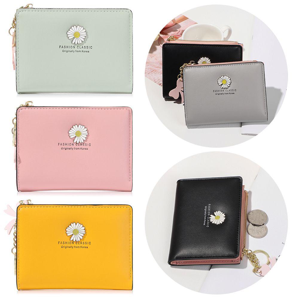 Ví Đựng Tiền Xu Có Khóa Kéo Họa Tiết Hoa Cúc Xinh Xắn