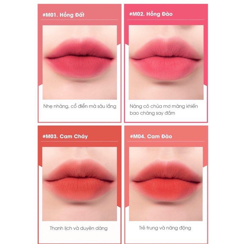 Son Cherry Chu Bonny Lipstick Matte - Son Lì Đầy Đủ Tone Màu. Cam Kết Chuẩn Hàn Quốc Chính Hãng.