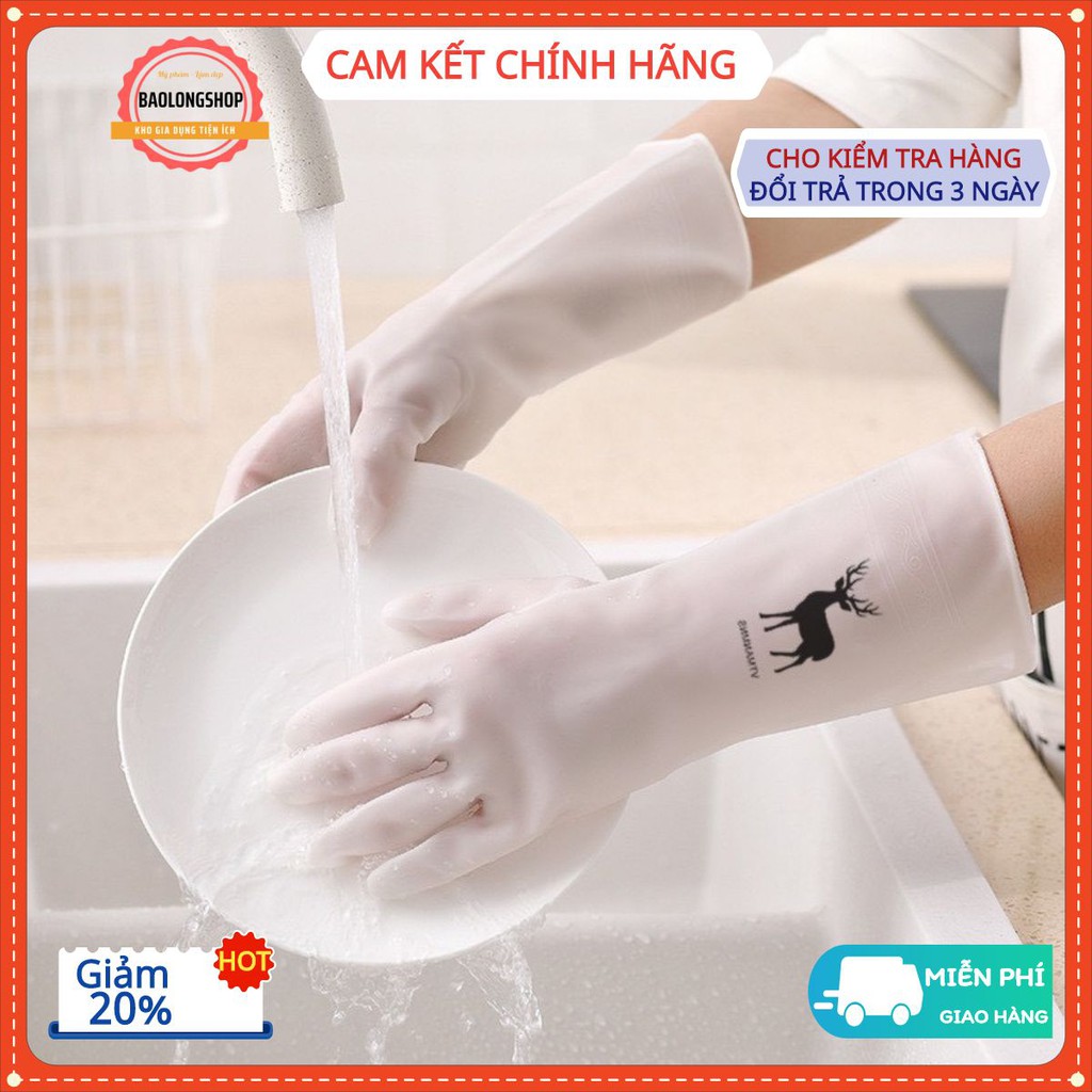 Găng tay rửa bát, gang tay cao su siêu dai siêu bền - Găng tay con hươu,con cò dùng làm vườn đỉnh cao