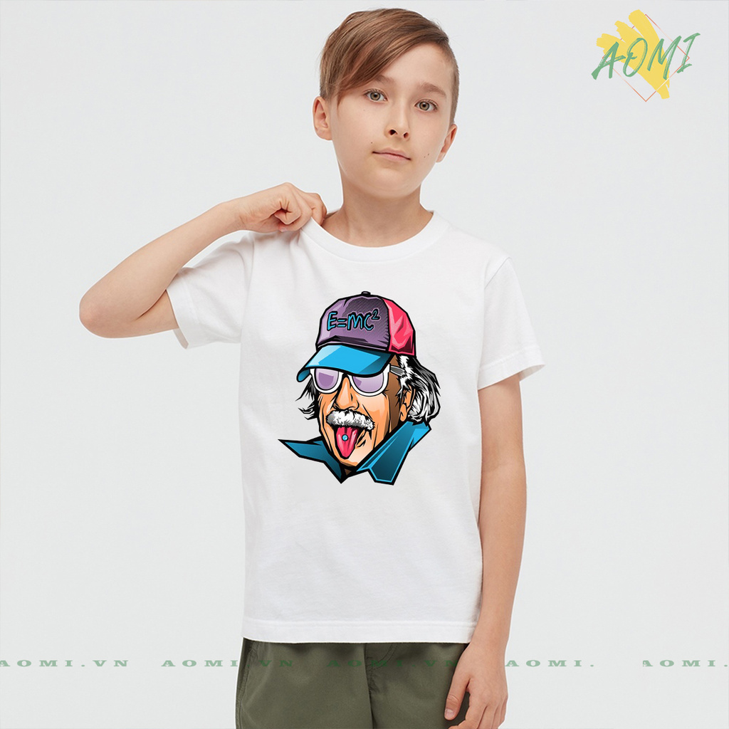 ÁO THUN UNISEX AOMI ALBERT EINSTEIN PHÔNG NAM NỮ GIA ĐÌNH CẶP ĐÔI CÓ SIZE TRẺ EM AOMIVN