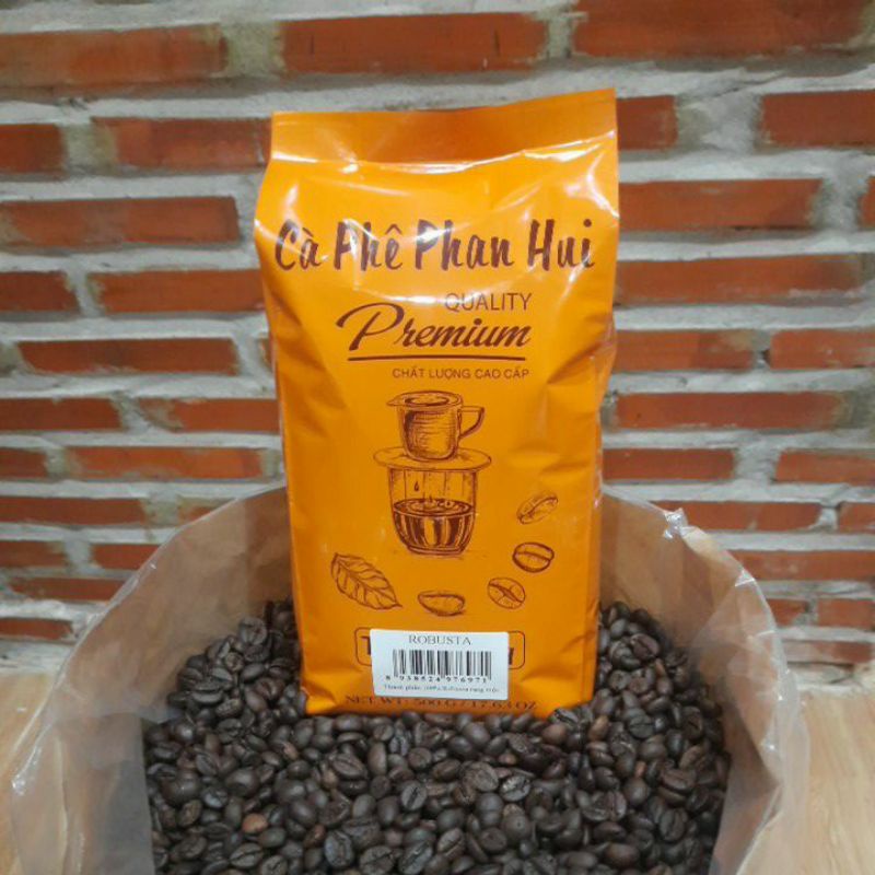 500g Cà phê Phan Hui Premium Quality Robusta nguyên chất 100% phù hợp cho phan phin và pha máy - Phan Hui Coffee