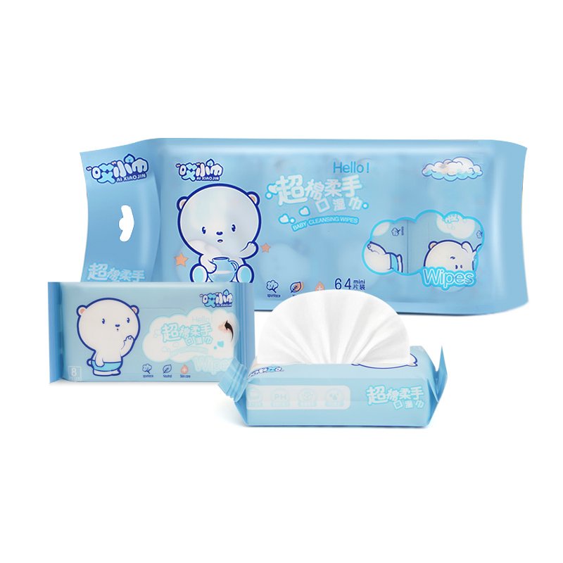 Bịch 64 chiếc khăn ướt mini bỏ túi tiện lợi