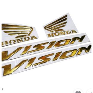 BỘ TEM CHỮ NỔI VISION NỔI MÀU VÀNG - 3D MỀM