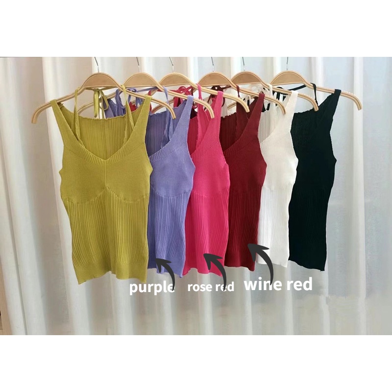 DUNEA Áo Dệt Kim Hai Dây Màu Sắc Quyến Rũ Cho Nữ