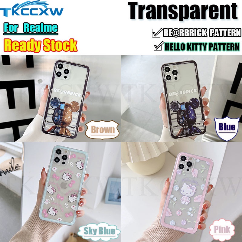 Ốp điện thoại TPU dẻo trong suốt in hình gấu Hello Kitty đáng yêu cho Realme 8S 7 8 Pro GT Neo