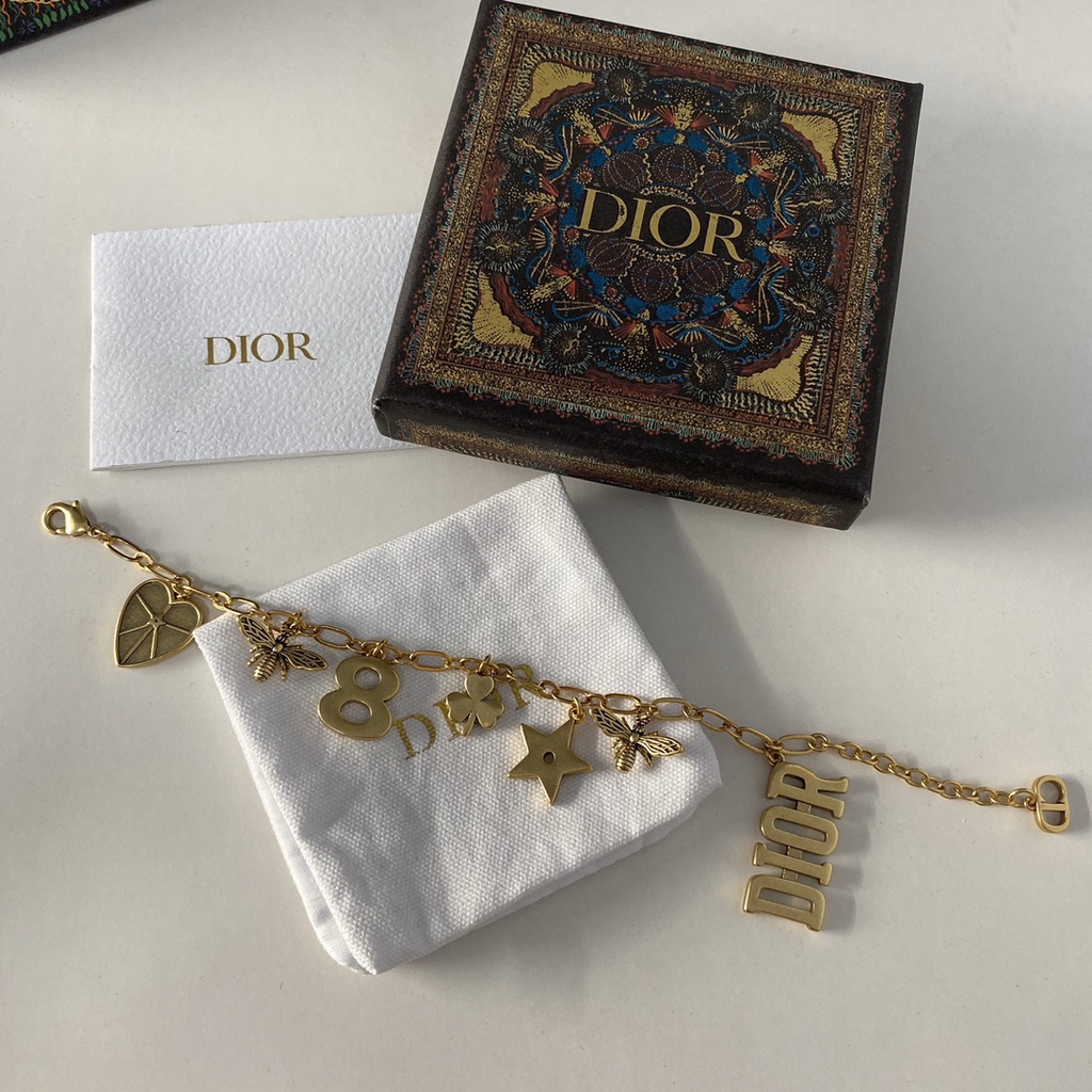 Lá thư lắc tay vàng Retro vòng lắc tay vòng tay nữ dễ thương