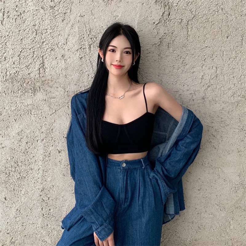 Cocory vn Áo croptop sát nách phong cách quyến rũ thời trang cho nữ