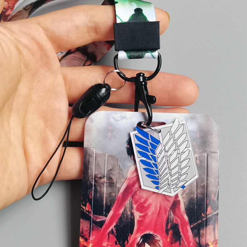 Dây đeo thẻ cho id / usb / điện thoại in hình anime Attack On Titan