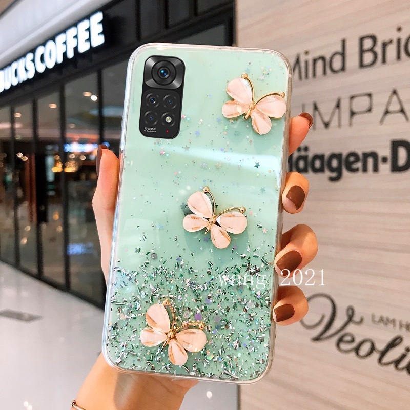 Ốp Điện Thoại Mềm Hình Bướm Kim Tuyến Nhiều Màu Sắc 2022 Cho Xiaomi Redmi Note 11 / Note 11S / Note 11 Pro 5G 4G