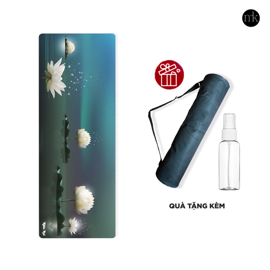 Thảm yoga Mikie Mat Microfiber in hình, thấm hút mồ hôi KB10