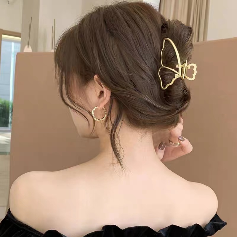 Kẹp Tóc Kim Loại Cỡ Lớn Phong Cách Hàn Quốc Cho Nữ