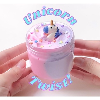 UNICORN TWIST (Butter Slime) Slime bơ dễ thương, đất sét, charm kỳ lân, đồ chơi chất nhờn ma quái