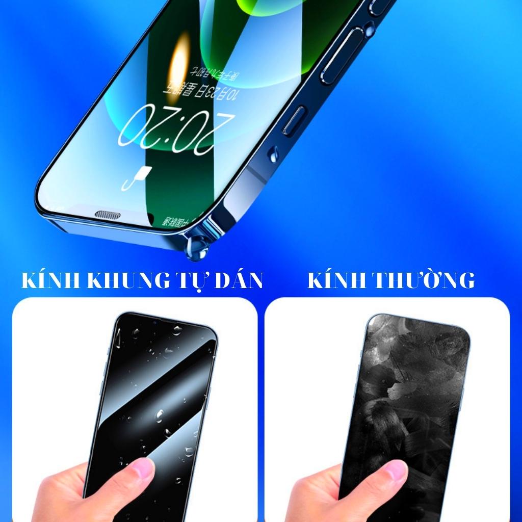 Cường lực iphone tự dán blue arrow xs max 14 pro max 11 pro max 12 13 pro max X Xr 7 8 Plus - Full màn hình khung tự dán