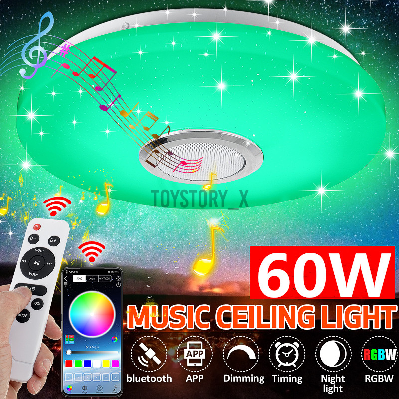 In Stock AC180-265V LED Music Ceiling Lamp APP+Remote Control Bedroom Study Living Room