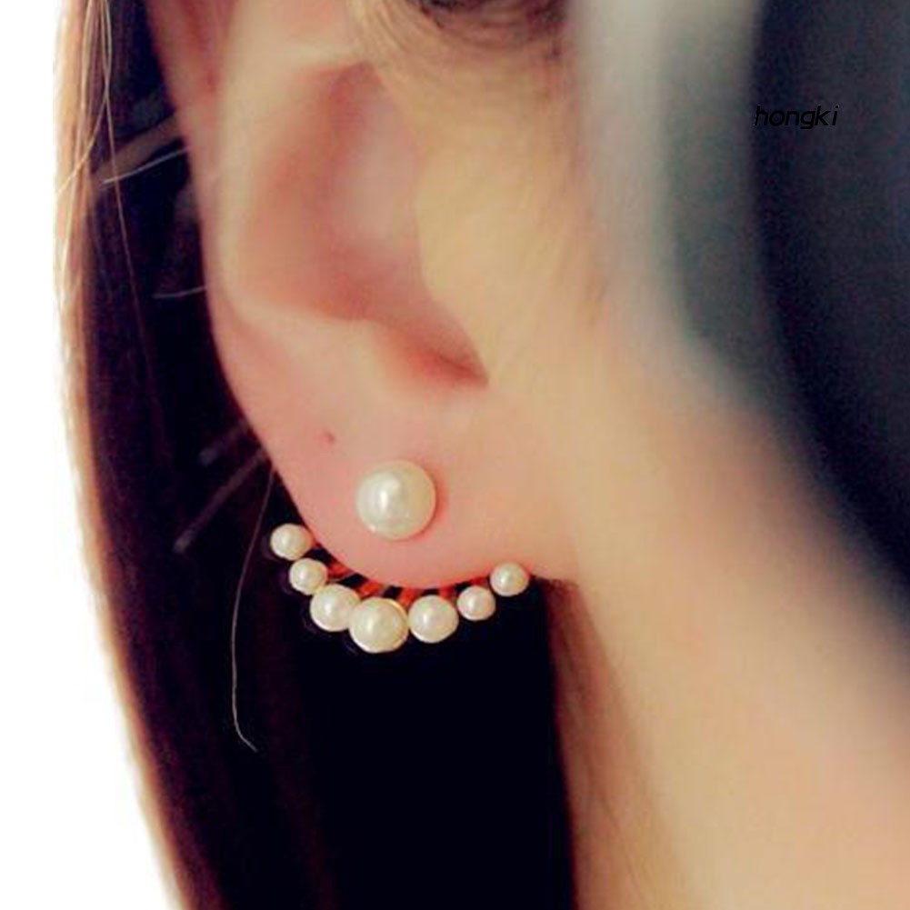 Đôi khuyên tai đính ngọc trai nhân tạo thời trang cho nữ