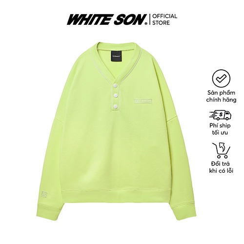 WHITE SON BASEBALL SWEATER AVOCADO GREEN