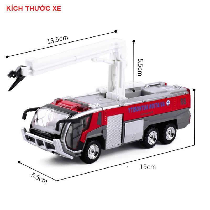 Mô hình xe cứu hoả sân bay bằng kim loại tỉ lệ 1:32