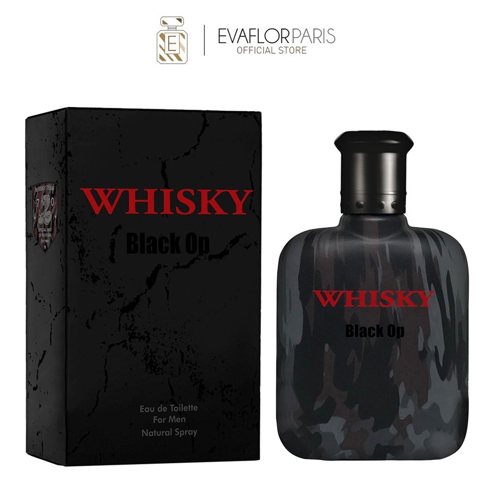 Nước hoa Evaflor Whisky Black Op chính hãng Pháp hương thơm bí ẩn, mạnh mẽ và cuốn hút dành cho nam 100ml