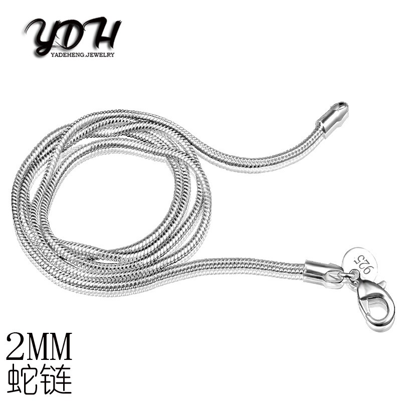 vòng cổ Mạ Bạc Hình Xương Rắn 16-24inch 2mm