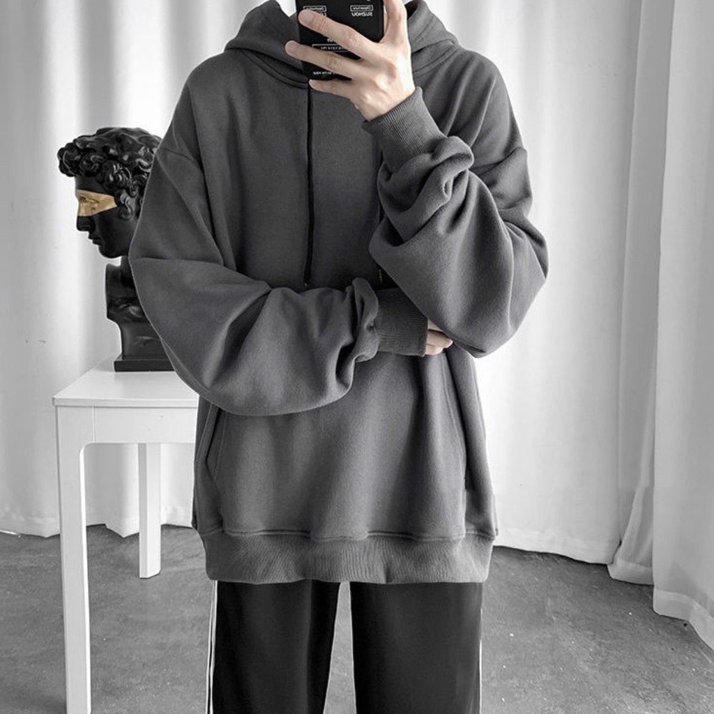 ÁO HOODIE NỈ BÔNG XÁM (Kèm Ảnh thật)