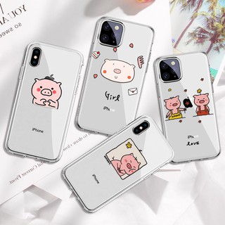 Ốp điện thoại silicon trong suốt in hình màu hồng cho iphone x xr 11 pro max 6 7 8 plus - A900